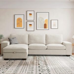 ASHOMELI 99“ Convertible L Shaped Couch With Storage