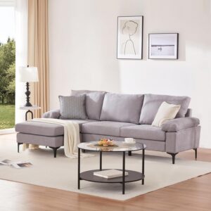 Kingfun 93" 3 Seater Sectional Couch with Armrests