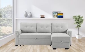 MMTGO L-Shape Convertible Sleeper Sectional Couch