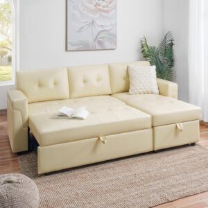 Naomi Home Sleeper Sectional Couch with Convertible Bed
