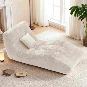 Elegant Curved Back Chaise Recliner Sofa